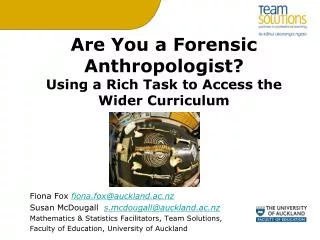 Are You a Forensic Anthropologist? Using a Rich Task to Access the Wider Curriculum