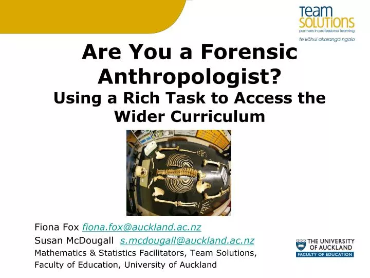 are you a forensic anthropologist using a rich task to access the wider curriculum