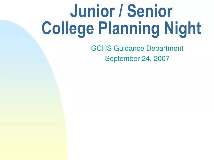 junior senior college planning night