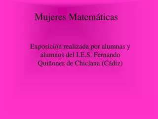 mujeres matem ticas