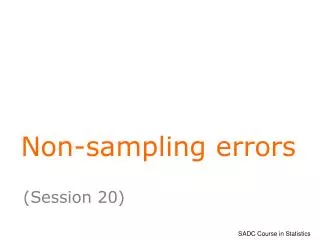 Non-sampling errors