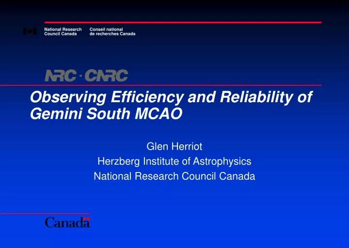 observing efficiency and reliability of gemini south mcao