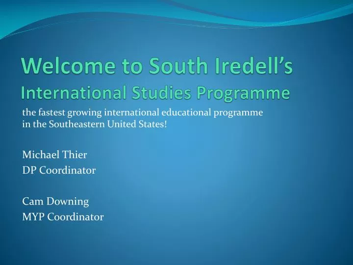 welcome to south iredell s international studies programme