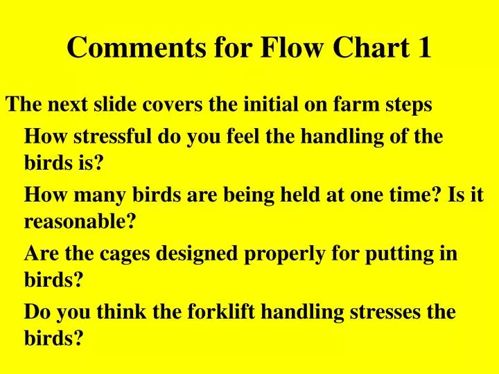 comments for flow chart 1