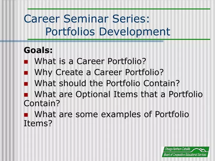 career seminar series portfolios development
