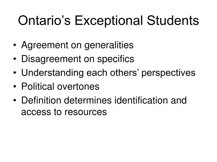 ontario s exceptional students