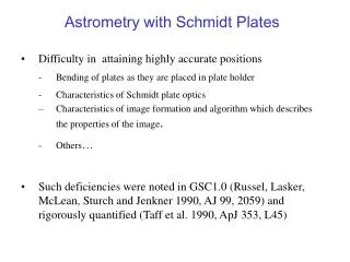 Astrometry with Schmidt Plates