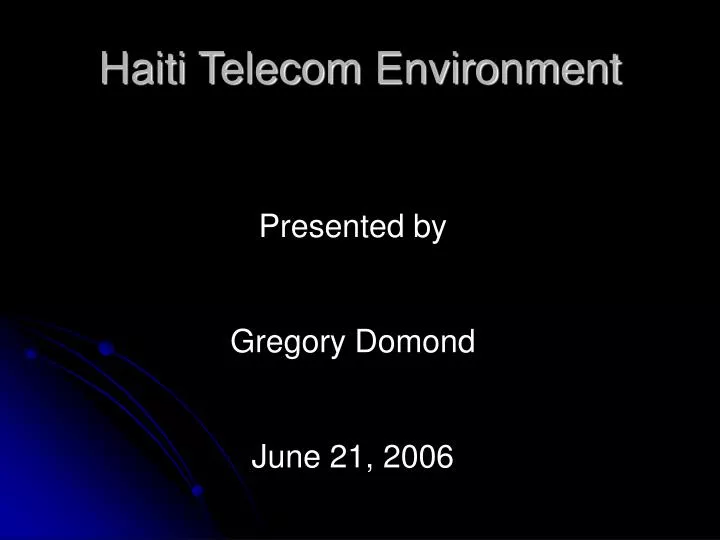 haiti telecom environment