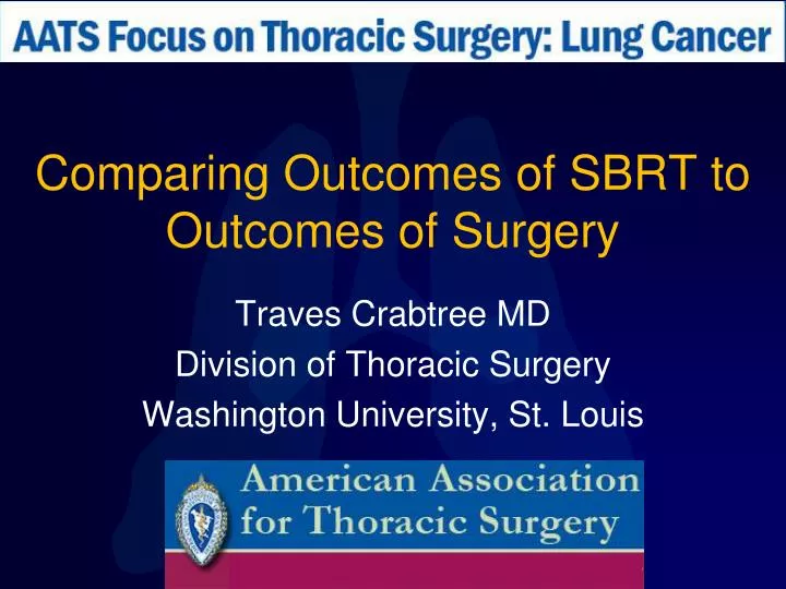 comparing outcomes of sbrt to outcomes of surgery