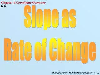 Slope as Rate of Change