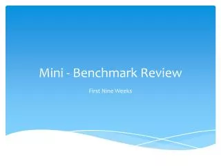 Mini - Benchmark Review