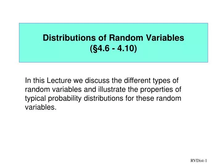 distributions of random variables 4 6 4 10