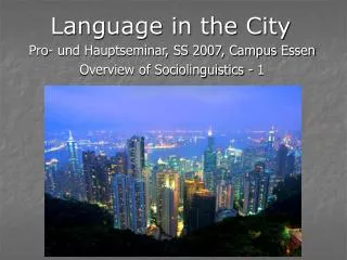 Language in the City