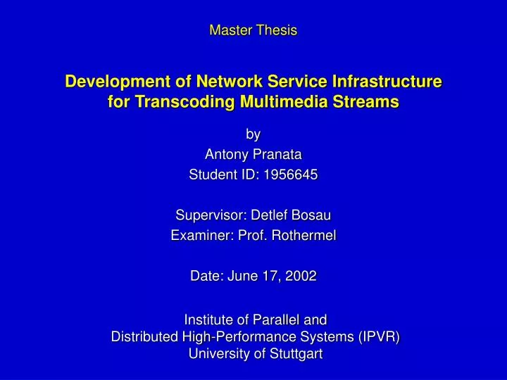 development of network service infrastructure for transcoding multimedia streams