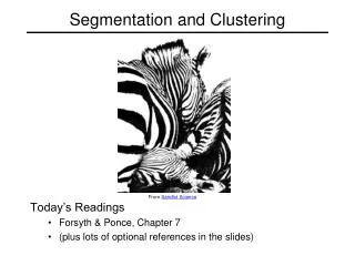 Segmentation and Clustering