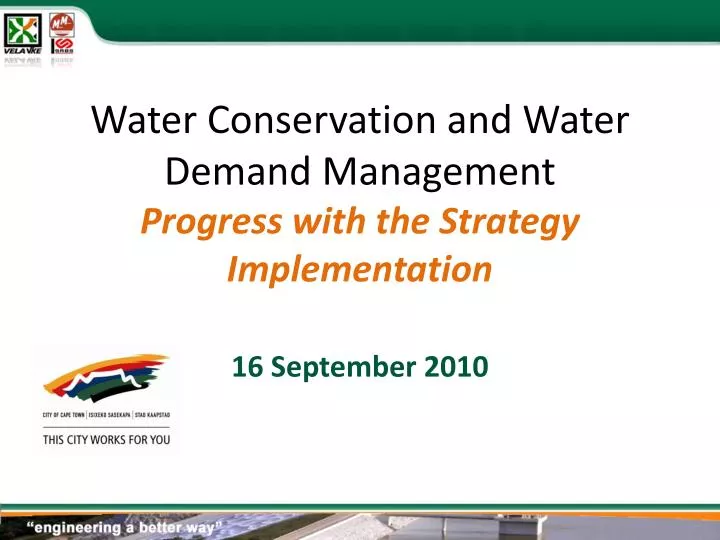 water conservation and water demand management progress with the strategy implementation