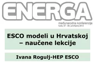 ESCO modeli u Hrvatskoj – naučene lekcije