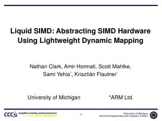 Liquid SIMD: Abstracting SIMD Hardware Using Lightweight Dynamic Mapping