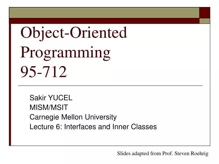 object oriented programming 95 712