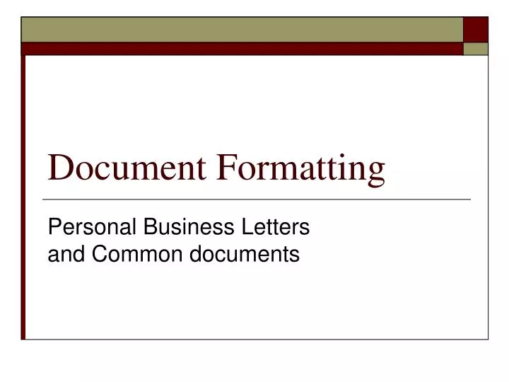 document formatting