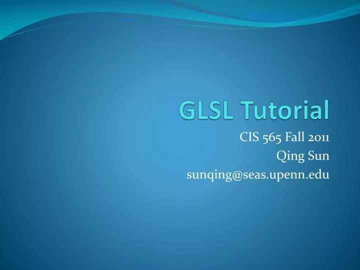 glsl tutorial
