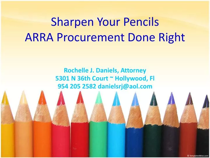 sharpen your pencils arra procurement done right