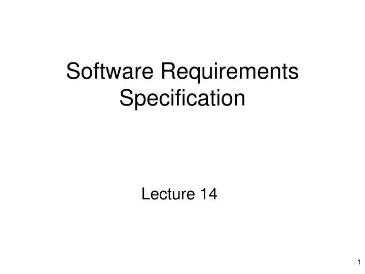 software requirements specification