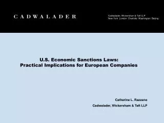 U.S. Economic Sanctions Laws: Practical Implications for European Companies