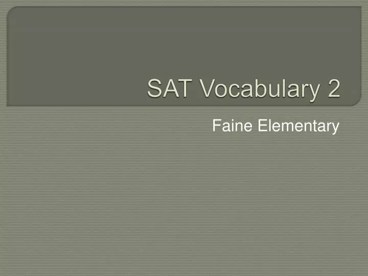 sat vocabulary 2