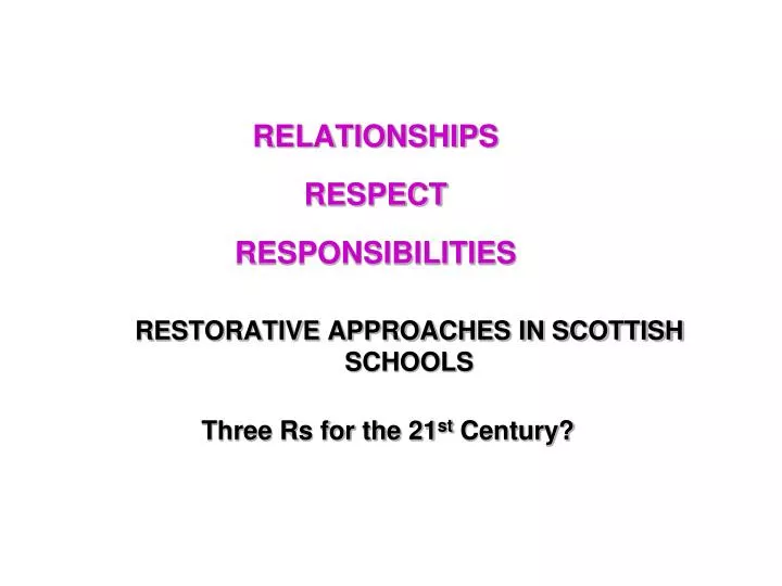 restorative approaches in scottish schools