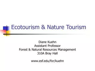 Ecotourism &amp; Nature Tourism