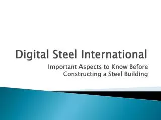 Digital Steel International: Important Aspects to Know Befor