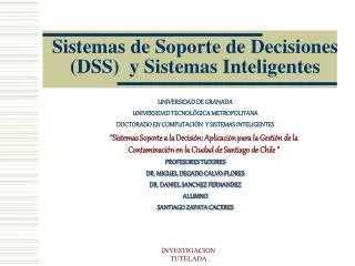 sistemas de soporte de decisiones dss y sistemas inteligentes