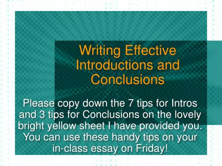 writing effective introductions and conclusions