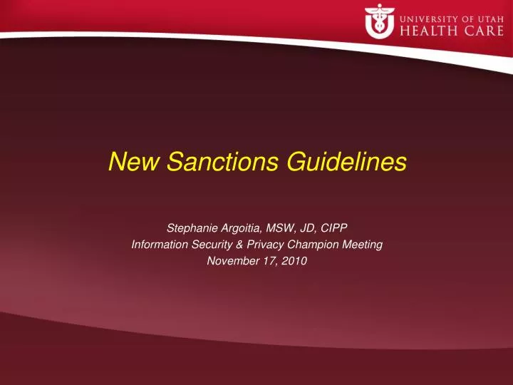 new sanctions guidelines