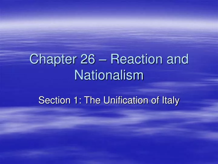 chapter 26 reaction and nationalism