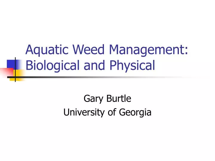 aquatic weed management biological and physical