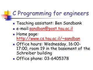 C Programming for engineers