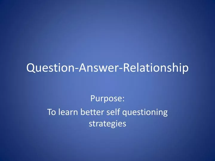 question answer relationship