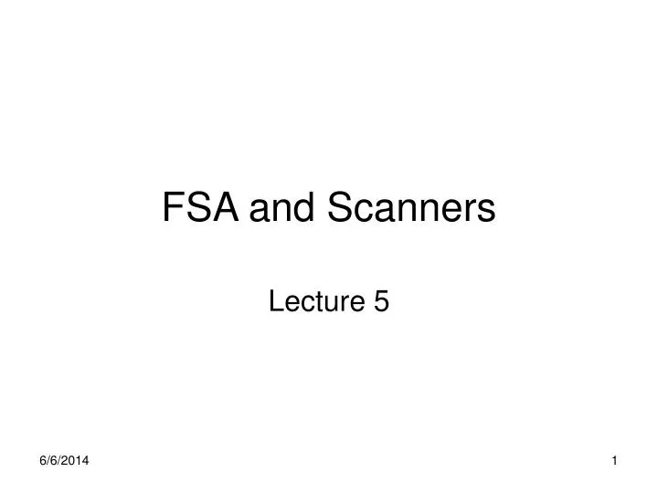 fsa and scanners