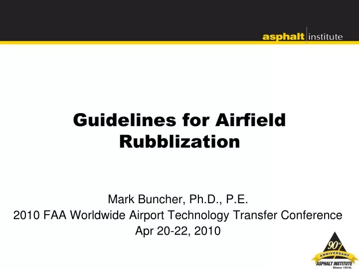 guidelines for airfield rubblization