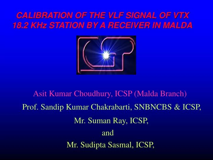 calibration of the vlf signal of vtx 18 2 khz station by a receiver in malda