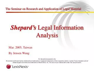The Seminar on Research and Application of Legal Material