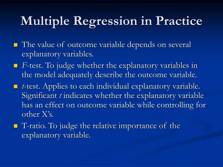 multiple regression in practice