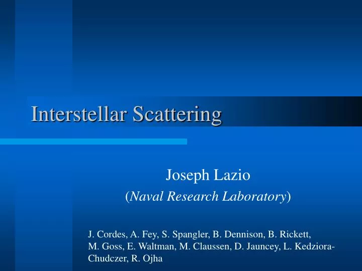 interstellar scattering