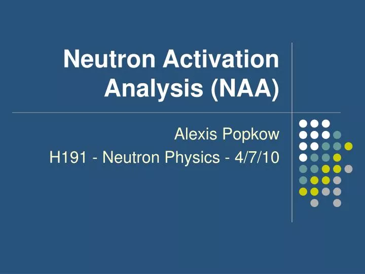 neutron activation analysis naa
