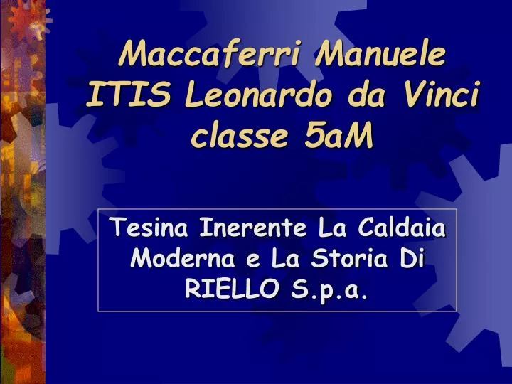 maccaferri manuele itis leonardo da vinci classe 5am