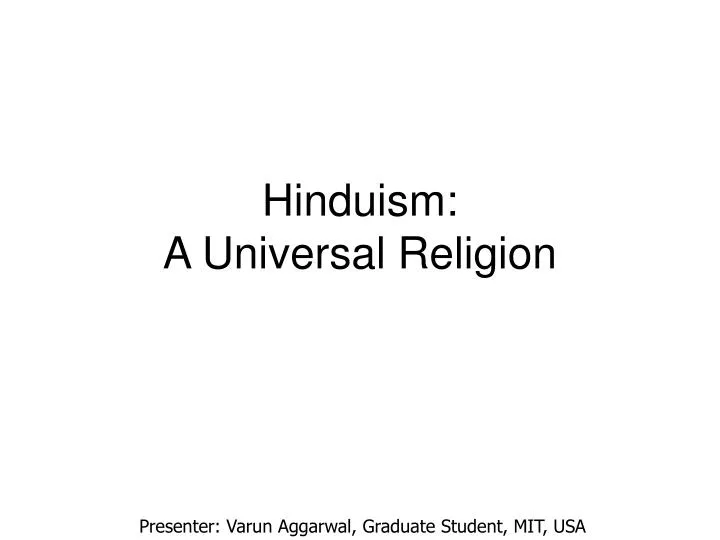 hinduism a universal religion