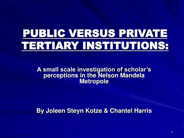public versus private tertiary institutions