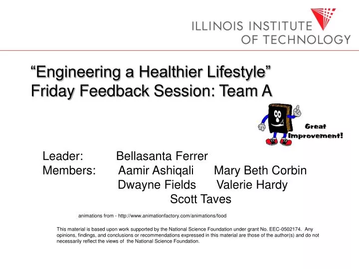 engineering a healthier lifestyle friday feedback session team a